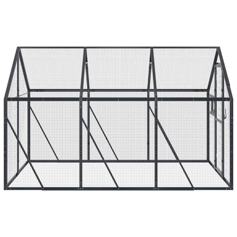 Volière 1,79x3x1,85 m aluminium antracietkleurig 4