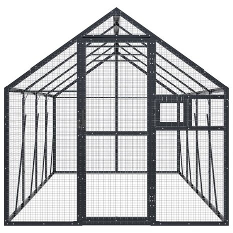 Volière 1,79x4x1,85 m aluminium antracietkleurig 3