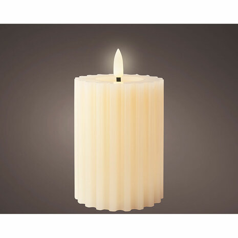 LED kaars Lumineo Beige Ø 7,5 x 12,3 cm Met reliëf (AAA) 2