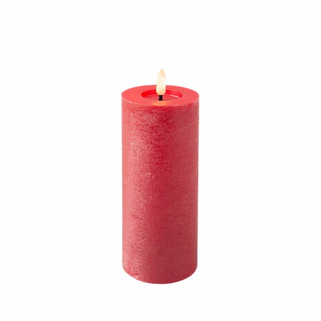 LED kaars Lumineo Rood Ø 7 x 19 cm Rustiek (AAA) 1
