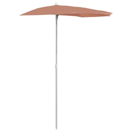 Parasol half met paal 180x90 cm terracottakleurig 2