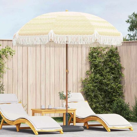 Parasol Geel en Wit Ø 205 x 209 cm Staal 1