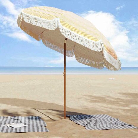 Parasol Geel en Wit Ø 205 x 209 cm Staal 3