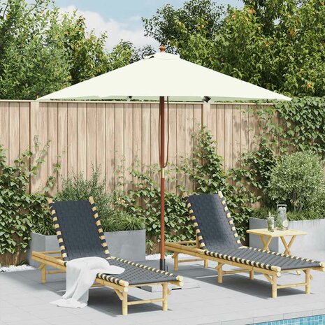 Parasol met houten paal 150x200 cm zandkleurig 1