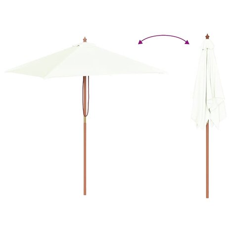 Parasol met houten paal 150x200 cm zandkleurig 6