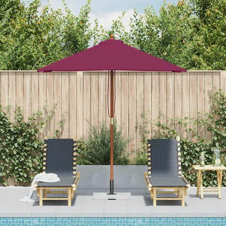 Parasol met houten paal 150x200 cm bordeauxrood 3