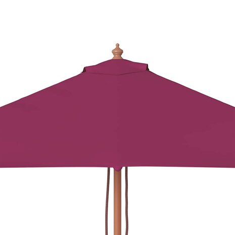 Parasol met houten paal 150x200 cm bordeauxrood 7