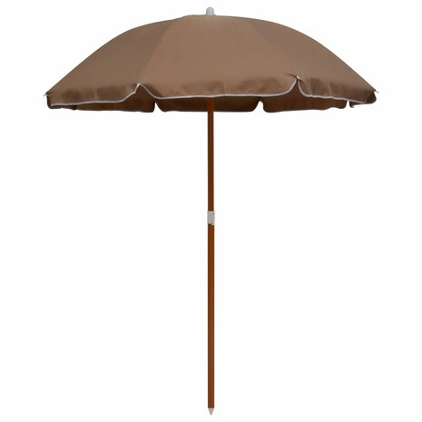 Parasol met stalen paal 180 cm taupe 1