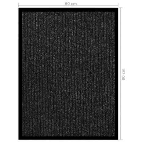 Deurmat 60x80 cm gestreept antracietkleurig 5