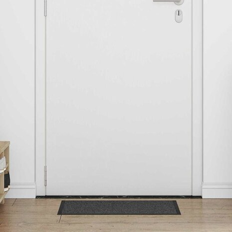 Deurmat Zwart en Grijs 40 x 60 cm Polypropyleen en PVC 1