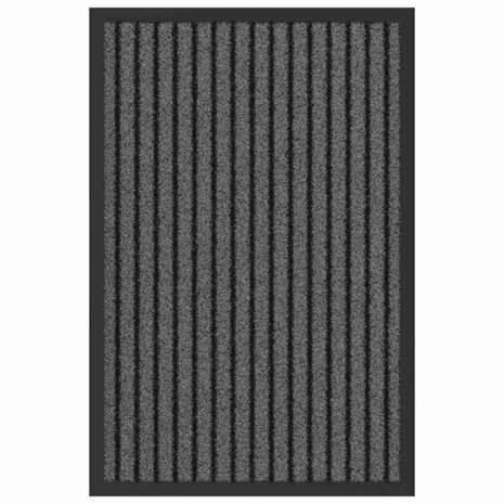 Deurmat Zwart en Grijs 40 x 60 cm Polypropyleen en PVC 2
