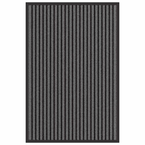 Deurmat Zwart en Grijs 60 x 90 cm Polypropyleen en PVC 2