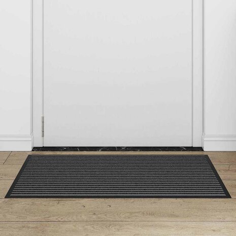 Deurmat Zwart en Grijs 60 x 90 cm Polypropyleen en PVC 3