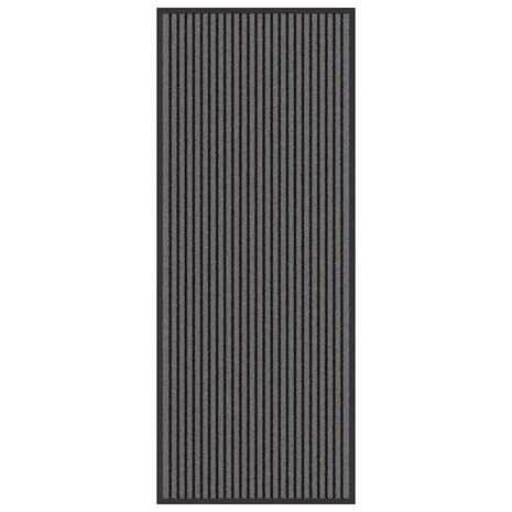 Deurmat Striped Zwart en Grijs 60 x 150 cm Polypropyleen, PVC 2