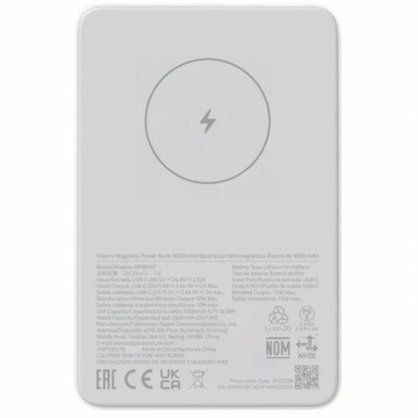 Powerbank Xiaomi MAG PB 5000 WH Wit 5000 mAh 2
