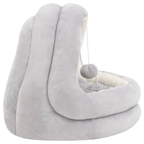 Kattenmand 40x40x35 cm grijs en crèmekleurig 4