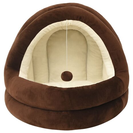 Kattenmand 40x40x35 cm bruin en crèmekleurig 3