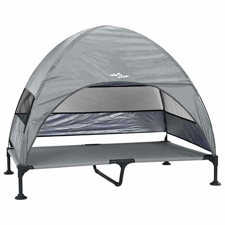 Verhoogd Hondenbed Lichtgrijs 127 x 81 x 108 cm Stof en Staal 2