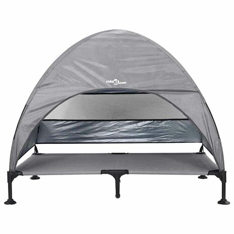 Verhoogd Hondenbed Lichtgrijs 127 x 81 x 108 cm Stof en Staal 4