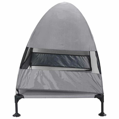 Verhoogd Hondenbed Lichtgrijs 127 x 81 x 108 cm Stof en Staal 5