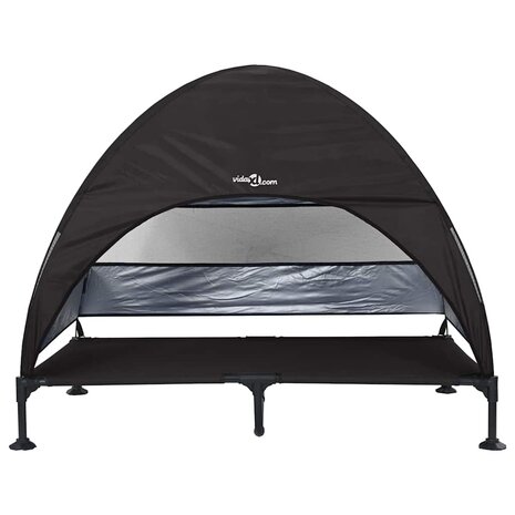 Verhoogd Hondenbed Zwart 127 x 81 x 108 cm Stof en Staal 4