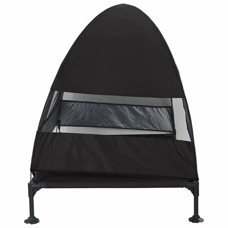 Verhoogd Hondenbed Zwart 127 x 81 x 108 cm Stof en Staal 5