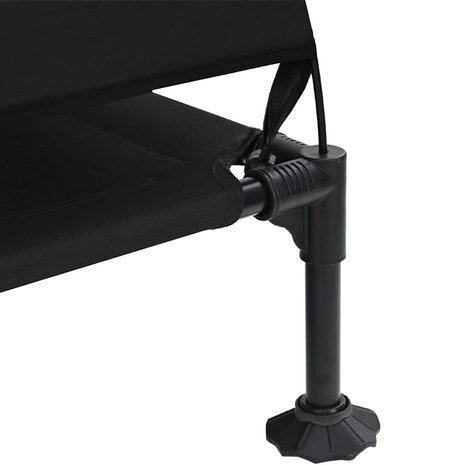 Verhoogd Hondenbed Zwart 127 x 81 x 108 cm Stof en Staal 7
