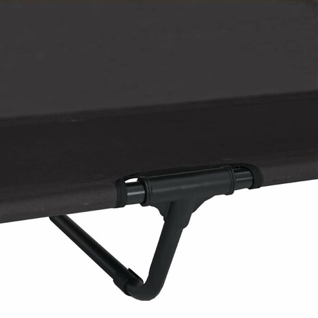 Verhoogd Hondenbed Zwart 127 x 81 x 108 cm Stof en Staal 9