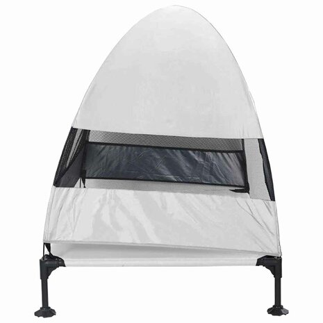Verhoogd Hondenbed Zilvergrijs 127 x 81 x 108 cm Stof en Staal 5