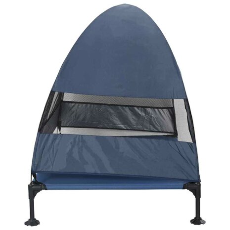 Verhoogd Hondenbed Marineblauw 127 x 81 x 108 cm Stof en Staal 5