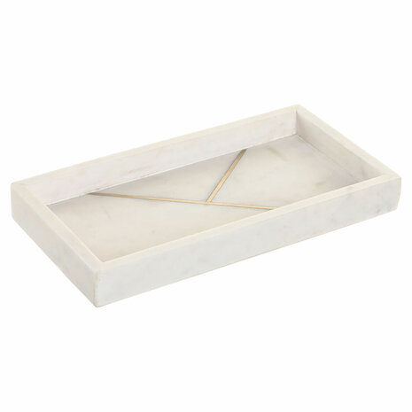 Snackdienblad Home ESPRIT Wit Gouden 30 X 15 X 3,8 CM 30,5 X 15 X 3,8 CM 1