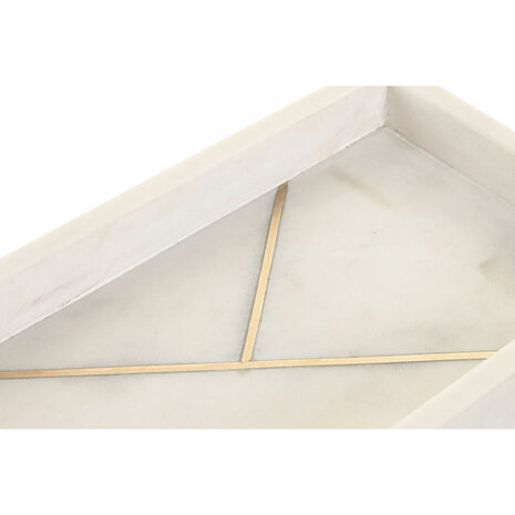 Snackdienblad Home ESPRIT Wit Gouden 30 X 15 X 3,8 CM 30,5 X 15 X 3,8 CM 2