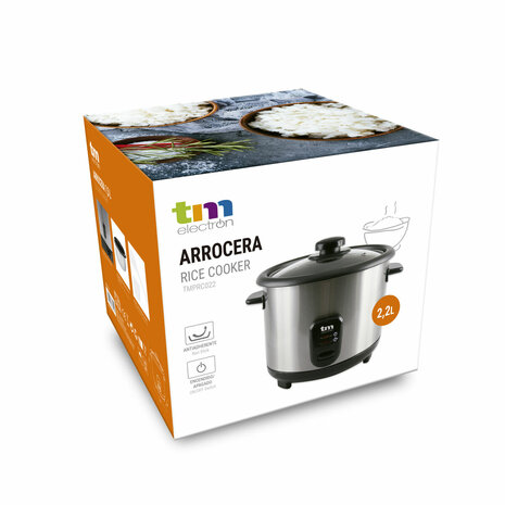 Rijstkoker TM Electron Staal Glas Roestvrij staal 900 W 2,2 L 8