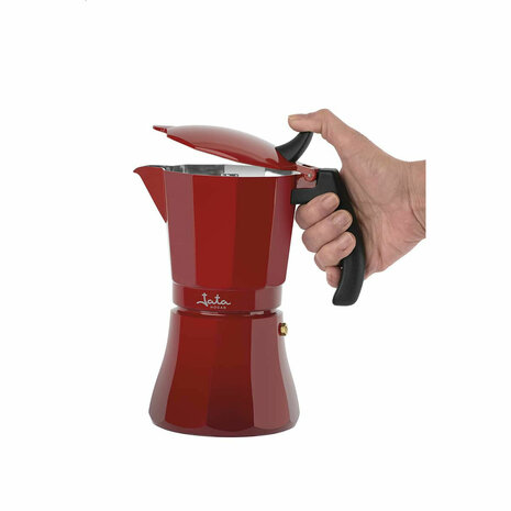Percolator JATA Cafetera de inducción roja vulcano Rood Aluminium 12 Koppar (1 Stuks) 2