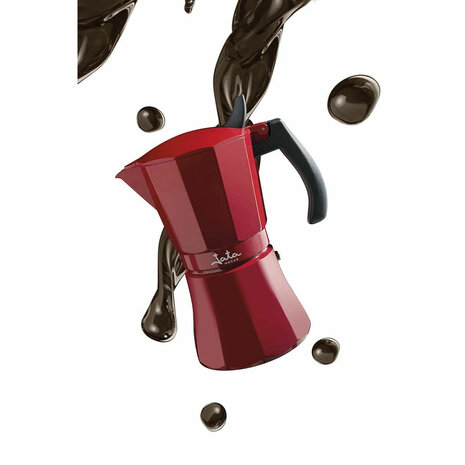 Percolator JATA Cafetera de inducción roja vulcano Rood Aluminium 12 Koppar (1 Stuks) 3