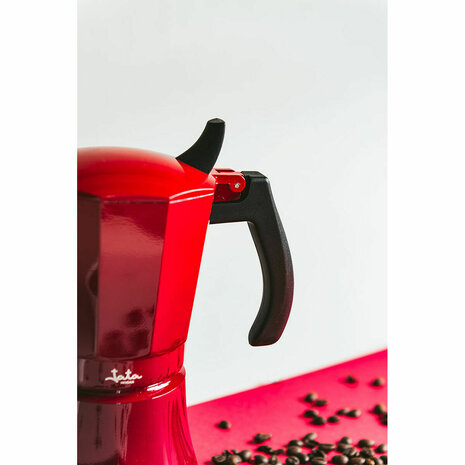 Percolator JATA Cafetera de inducción roja vulcano Rood Aluminium 12 Koppar (1 Stuks) 4