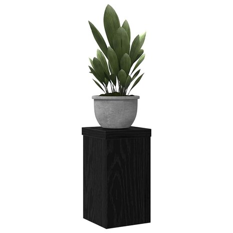 Plantenstandaard 2 pcs Zwart eiken 10 x 10 x 18 cm Bewerkt hout 3