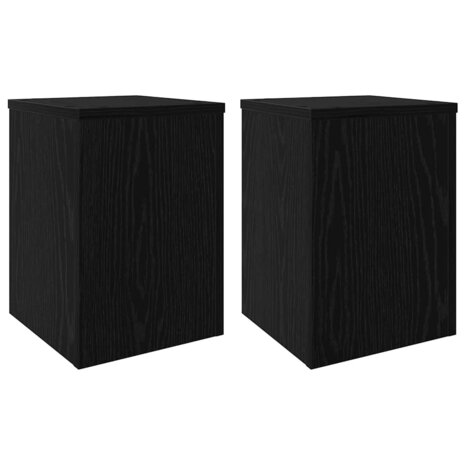 Plantenstandaard 2 pcs Zwart eiken 25 x 25 x 35 cm Bewerkt hout 2