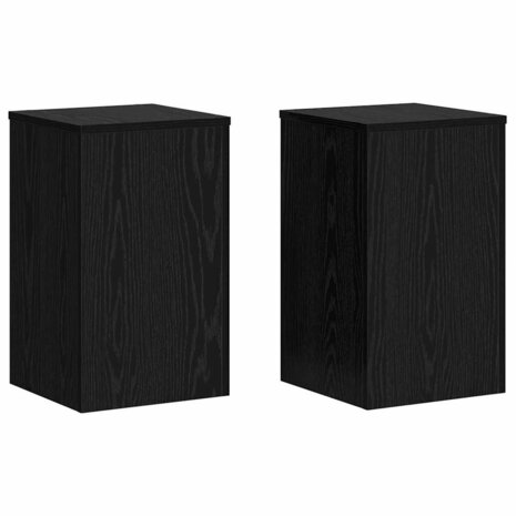 Plantenstandaard 2 pcs Zwart eiken 30 x 30 x 50 cm Bewerkt hout 2