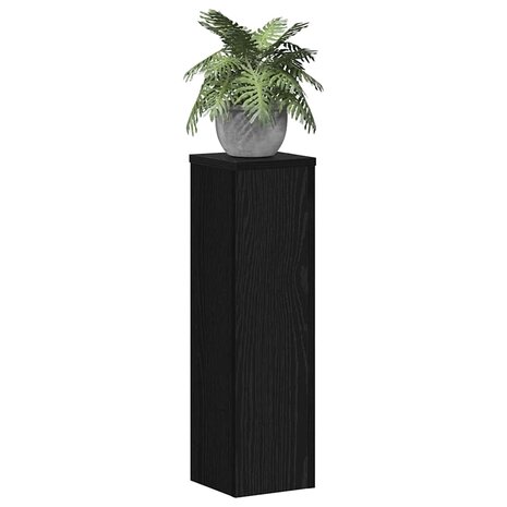 Plantenstandaard 2 pcs Zwart eiken 17 x 17 x 60 cm Bewerkt hout 3