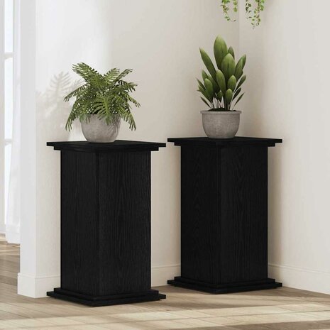 Plantenstandaard Zwart eiken 33 x 33 x 60 cm Bewerkt hout 1