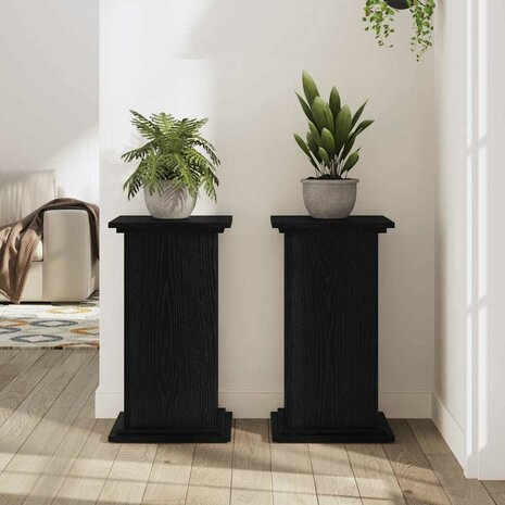 Plantenstandaard Zwart eiken 33 x 33 x 60 cm Bewerkt hout 4