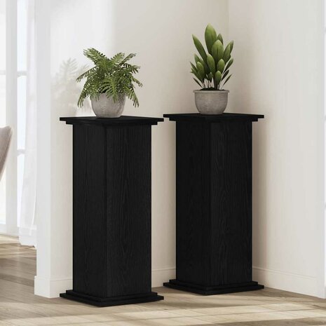 Plantenstandaard Zwart eiken 33 x 33 x 100 cm Bewerkt hout 1