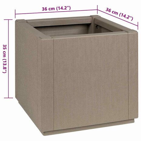Tuin Bloempot Grijs 36 x 36 x 35 cm Polypropyleen 9