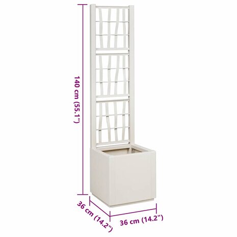 Tuin Bloempot Wit 36 x 36 x 140 cm Polypropyleen 9