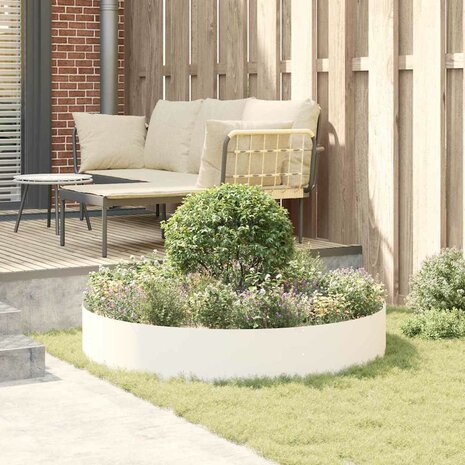 Tuin Bloempot Wit 120 x 120 x 20 cm Staal 4