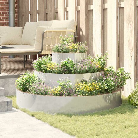 Tuin Bloempot Zilver 120 x 120 x 20 cm Gegalvaniseerd staal 4