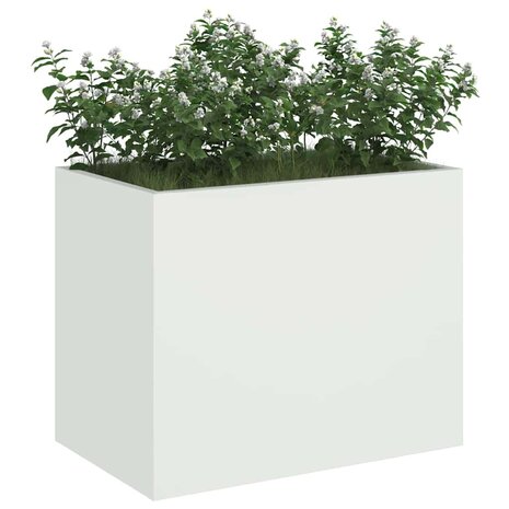 Tuin Bloempot Wit 50 x 32 x 40 cm Koudgewalst staal 3