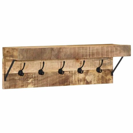 Kapstok met plank Bruin 73 x 19 x 23 cm Massief mangohout 1