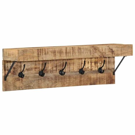 Kapstok met plank Bruin 73 x 19 x 23 cm Massief mangohout 3